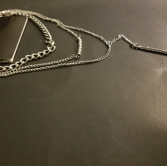 NWT On Fourth Multi Layer Silvertone Chain - Picture 3 of 3